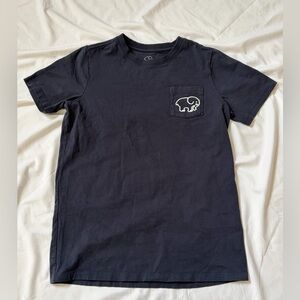 Ivory Ella Navy Short Sleeve Tee with Pocket Elephant